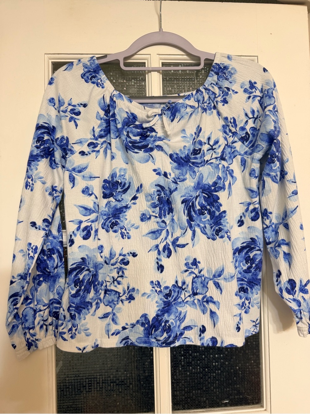 Children’s Place Girl Blue Floral Long-Sleeve Top